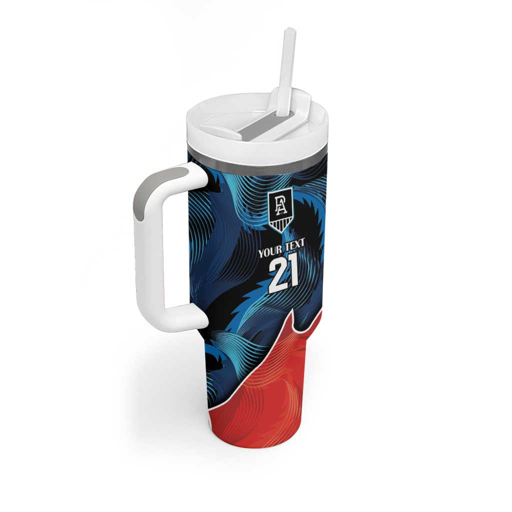 Swans-Port Adelaide Football Custom Tumbler With Handle Cracked Metal Style