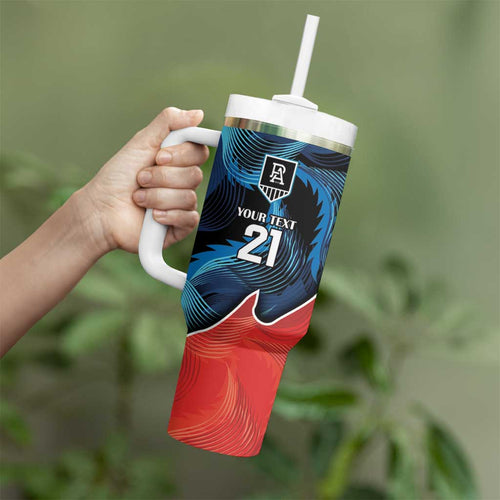 Swans-Port Adelaide Football Custom Tumbler With Handle Cracked Metal Style