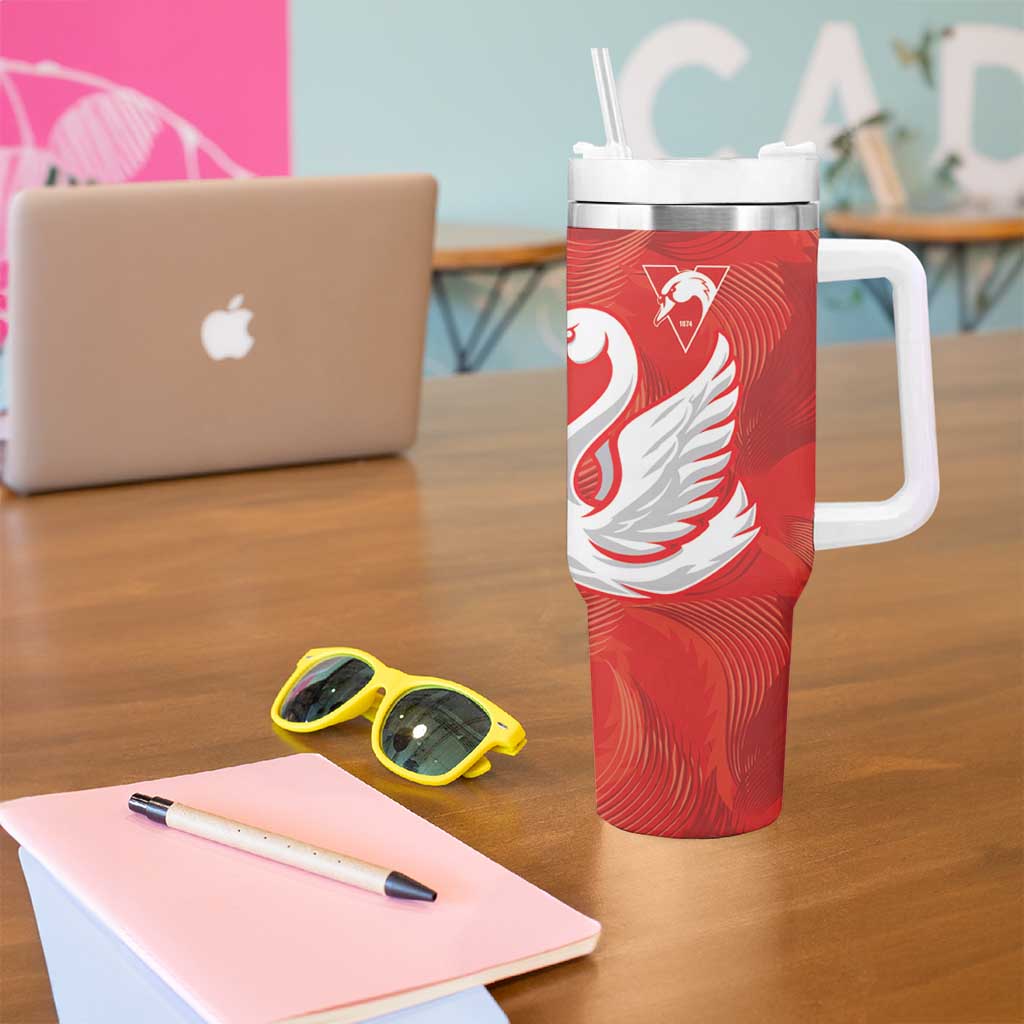 Swans-Port Adelaide Football Custom Tumbler With Handle Cracked Metal Style
