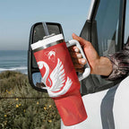 Swans-Port Adelaide Football Custom Tumbler With Handle Cracked Metal Style