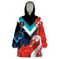 Swans-Port Adelaide Football Custom Wearable Blanket Hoodie Cracked Metal Style