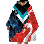 Swans-Port Adelaide Football Custom Wearable Blanket Hoodie Cracked Metal Style