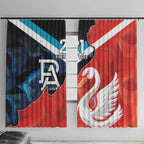 Swans-Port Adelaide Football Custom Window Curtain Cracked Metal Style