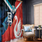 Swans-Port Adelaide Football Custom Window Curtain Cracked Metal Style