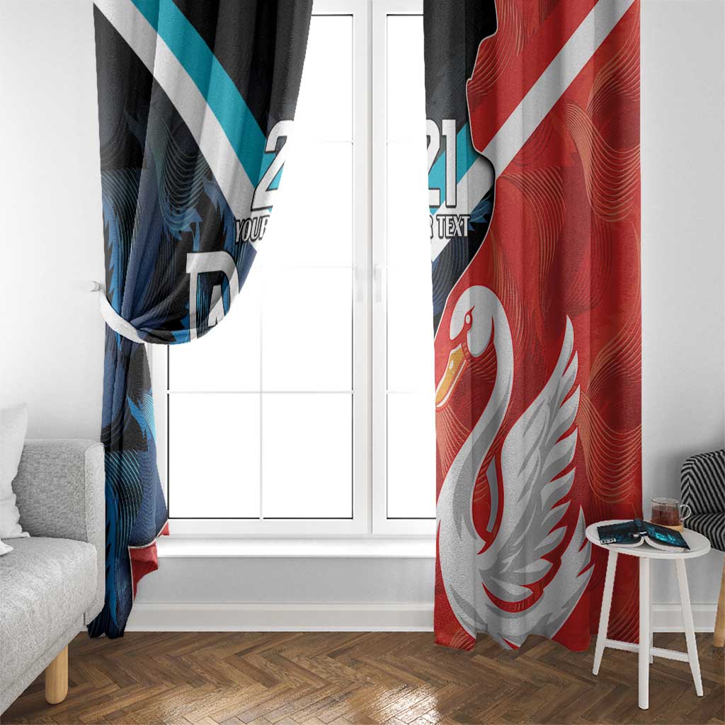 Swans-Port Adelaide Football Custom Window Curtain Cracked Metal Style