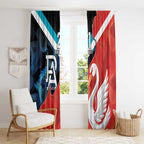 Swans-Port Adelaide Football Custom Window Curtain Cracked Metal Style