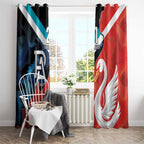 Swans-Port Adelaide Football Custom Window Curtain Cracked Metal Style
