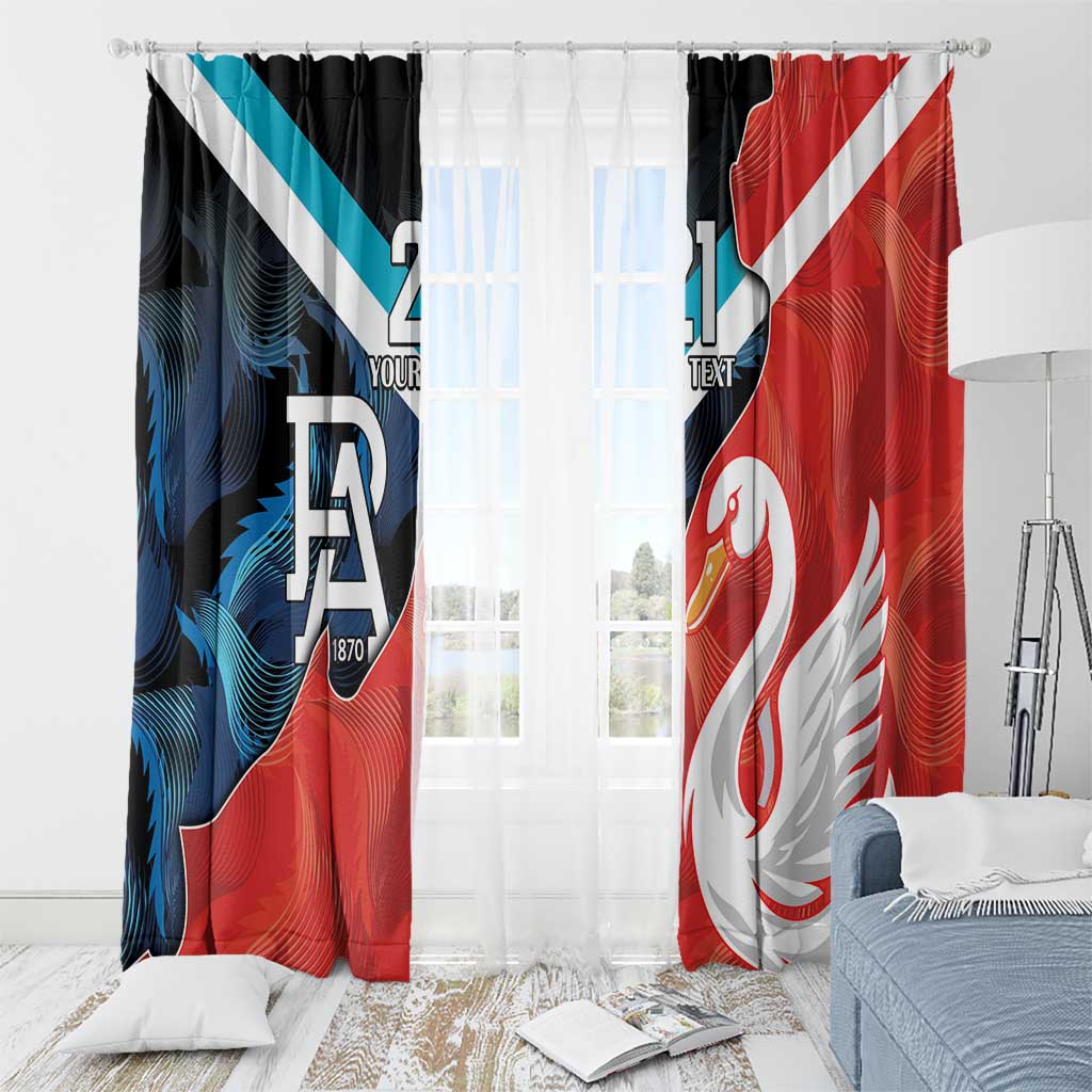 Swans-Port Adelaide Football Custom Window Curtain Cracked Metal Style