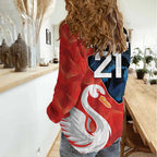 Swans-Port Adelaide Football Custom Women Casual Shirt Cracked Metal Style