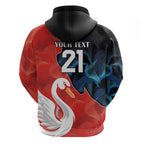 Swans-Port Adelaide Football Custom Zip Hoodie Cracked Metal Style