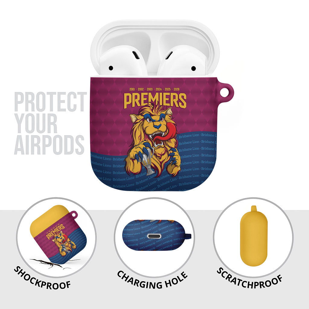 Brisbane Lions Back-to-Back Premiers AirPods Case