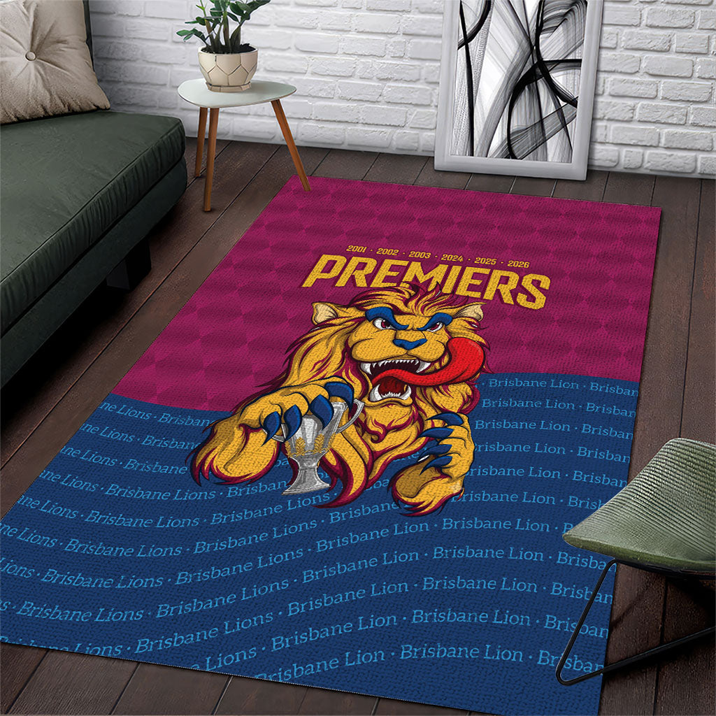 Brisbane Lions Back-to-Back Premiers Area Rug