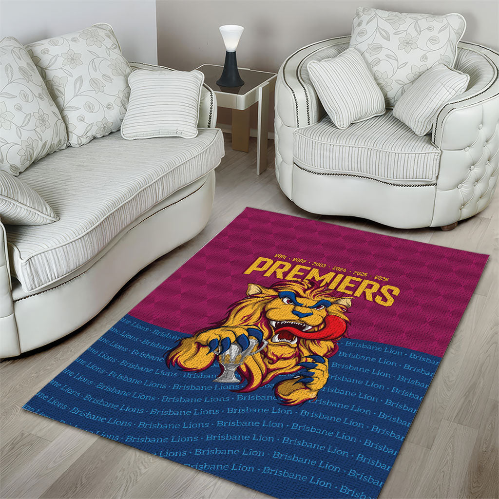 Brisbane Lions Back-to-Back Premiers Area Rug
