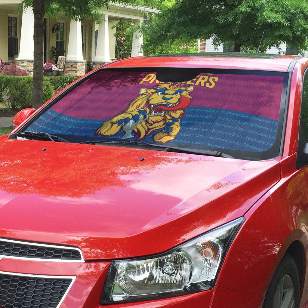 Brisbane Lions Back-to-Back Premiers Auto Sun Shade