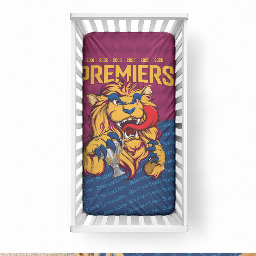 Brisbane Lions Back-to-Back Premiers Baby Bed Cover