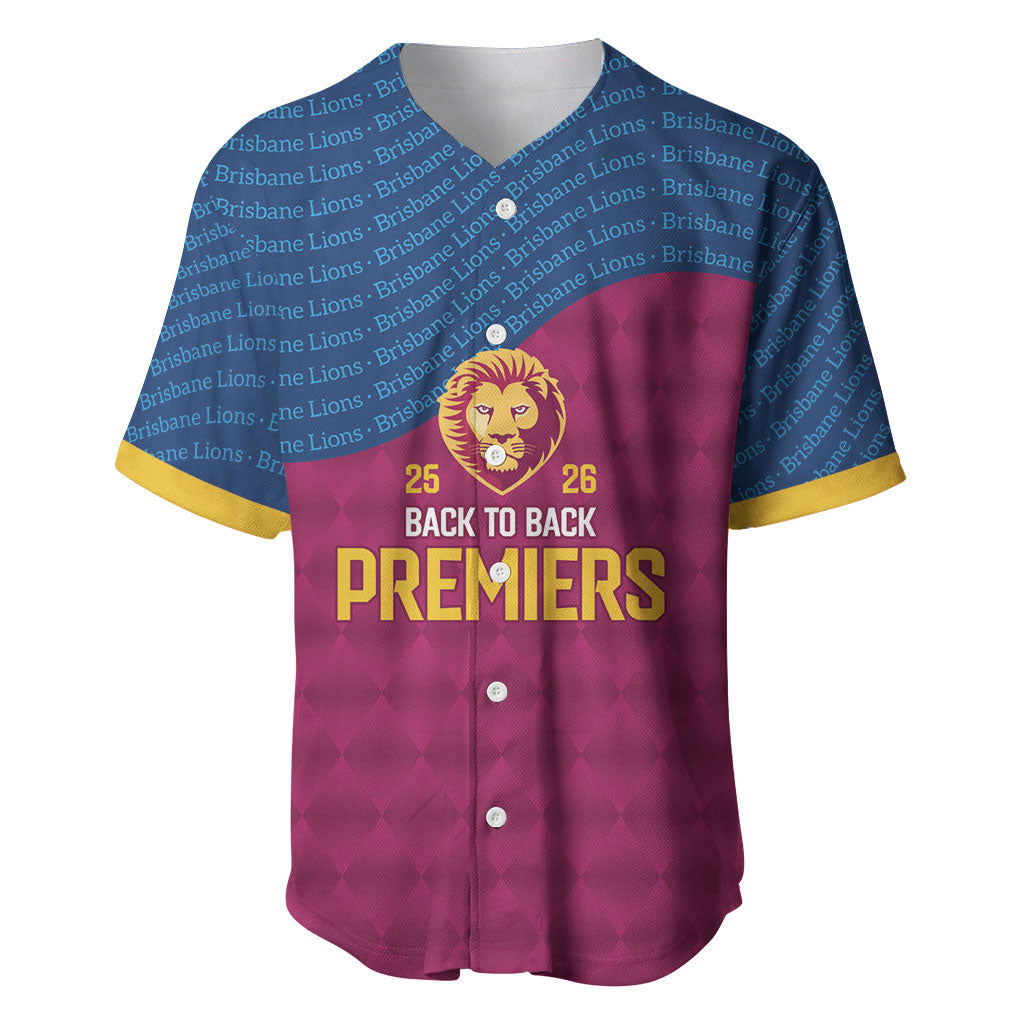 Brisbane Lions Back-to-Back Premiers Baseball Jersey