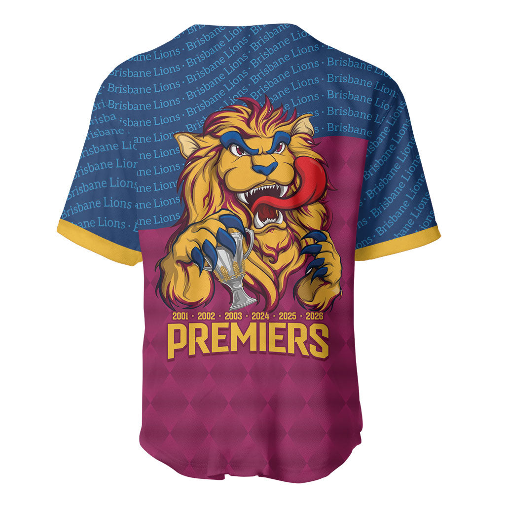 Brisbane Lions Back-to-Back Premiers Baseball Jersey