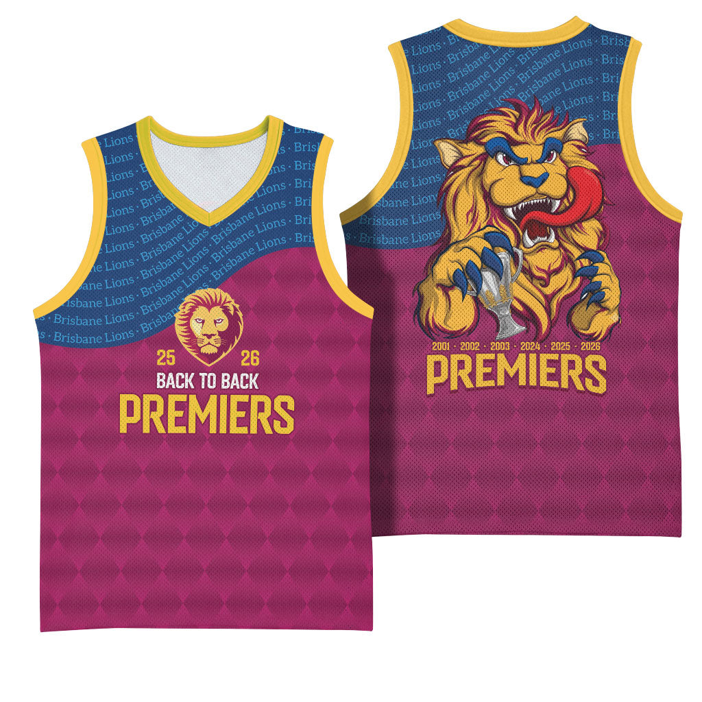 Brisbane Lions Back-to-Back Premiers Basketball Jersey