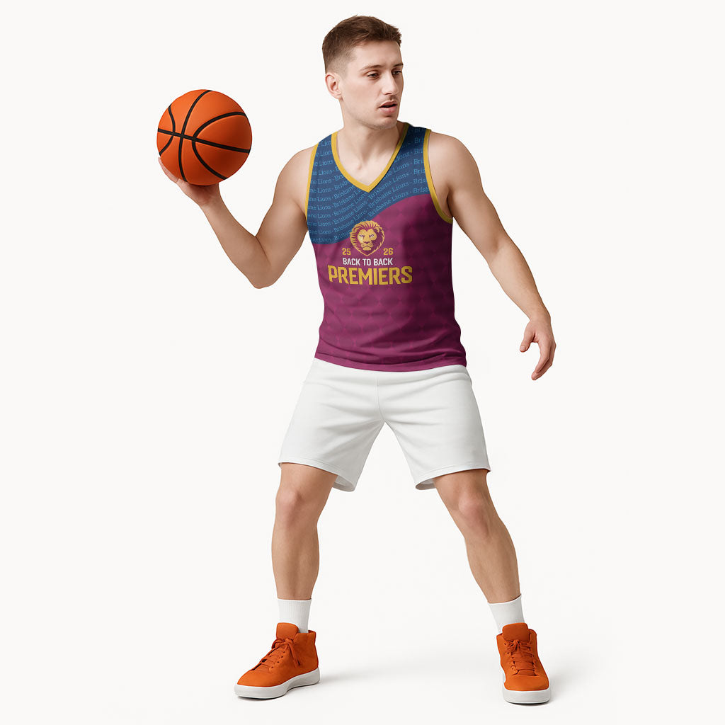 Brisbane Lions Back-to-Back Premiers Basketball Jersey