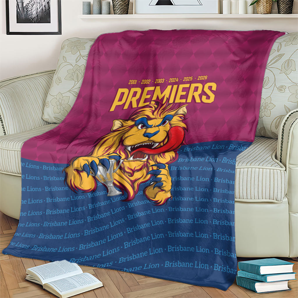 Brisbane Lions Back-to-Back Premiers Blanket
