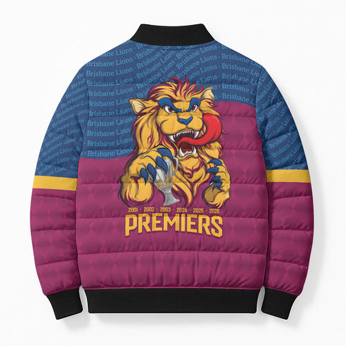 Brisbane Lions Back-to-Back Premiers Bomber Puffer Jacket
