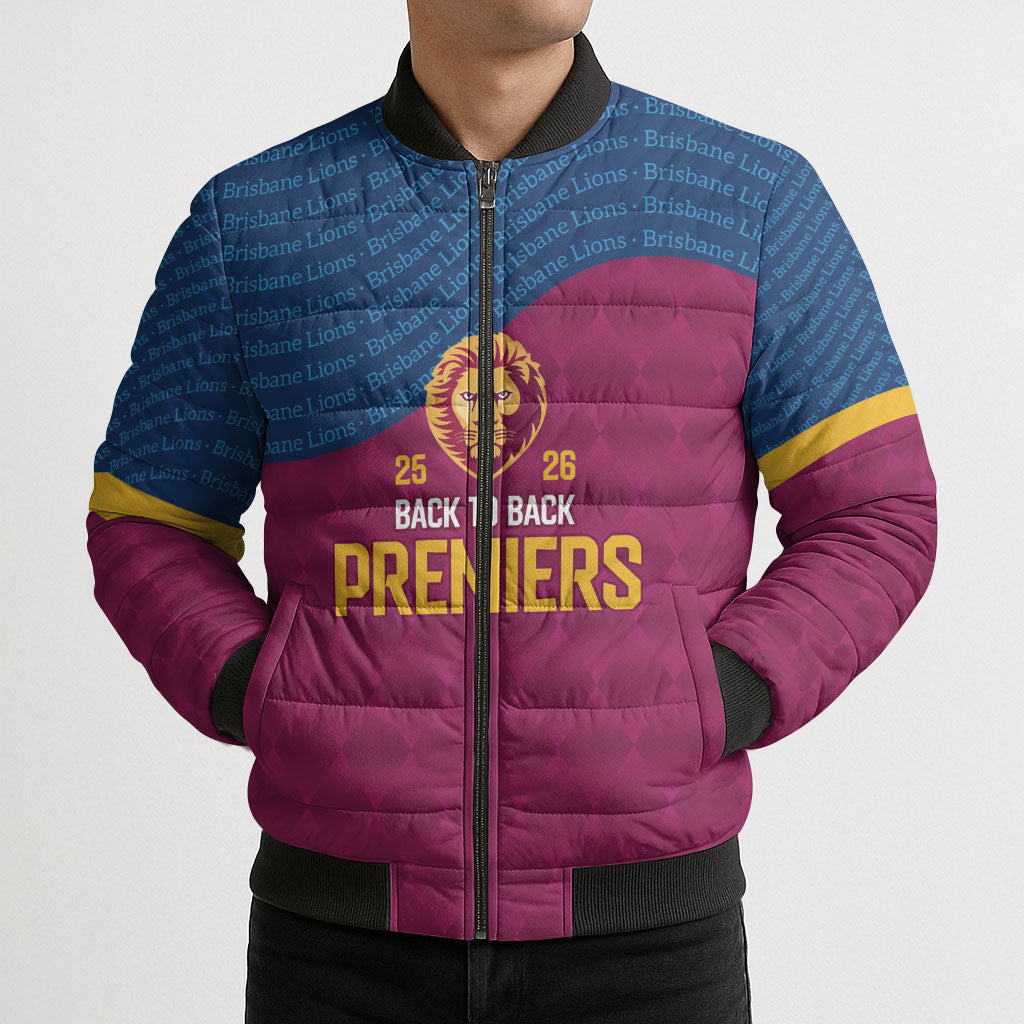 Brisbane Lions Back-to-Back Premiers Bomber Puffer Jacket