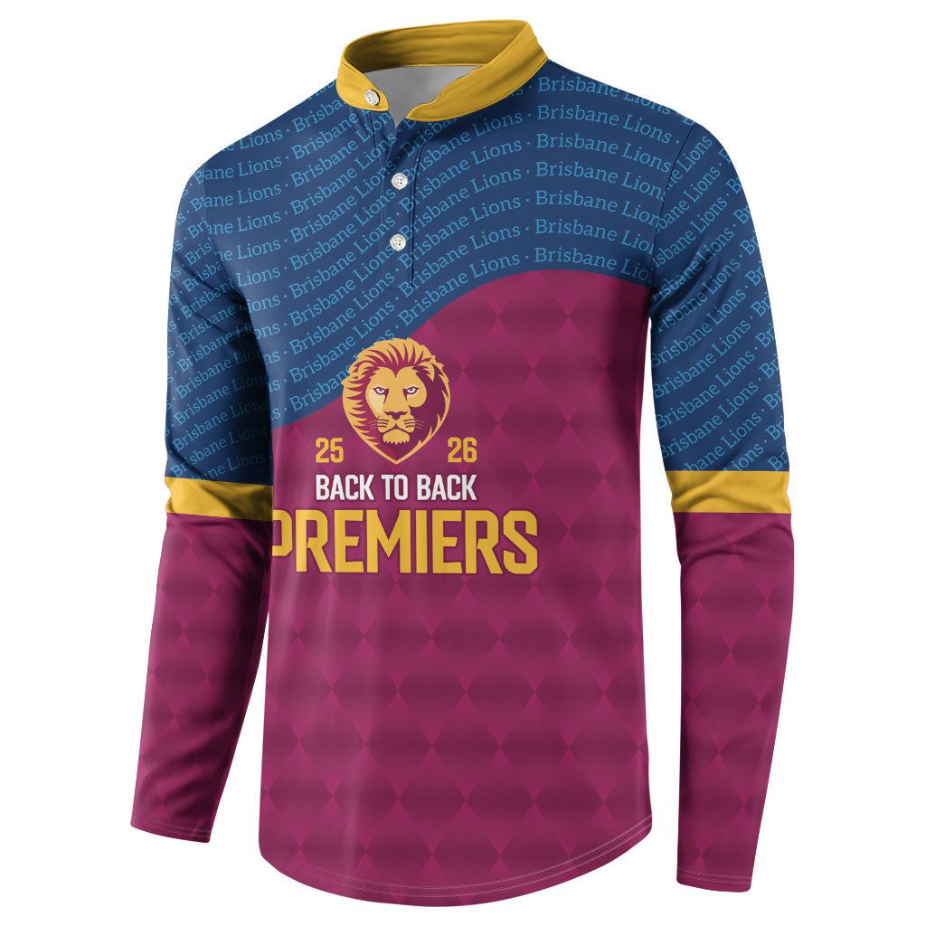 Brisbane Lions Back-to-Back Premiers Button Sweatshirt