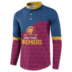 Brisbane Lions Back-to-Back Premiers Button Sweatshirt