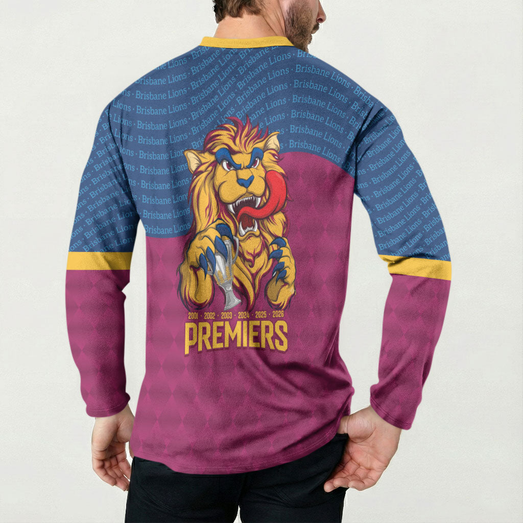 Brisbane Lions Back-to-Back Premiers Button Sweatshirt