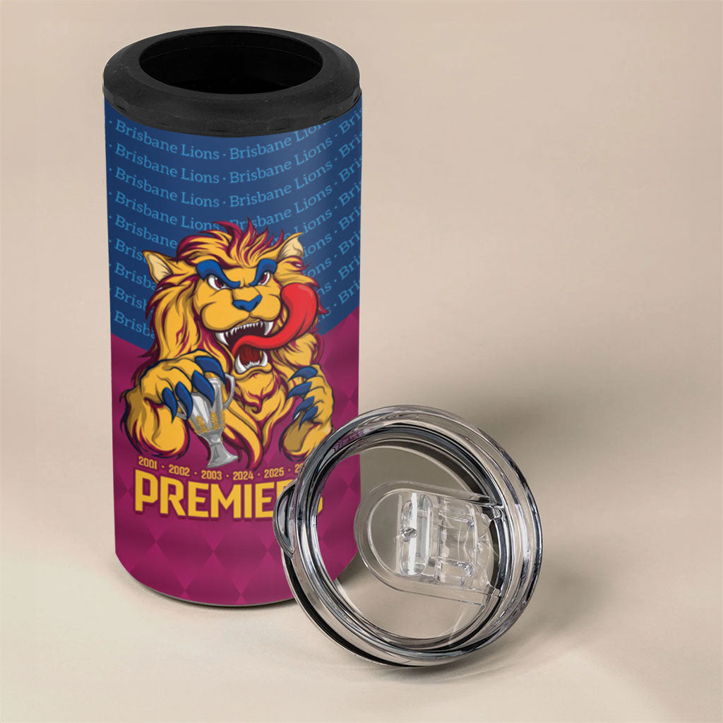 Brisbane Lions Back-to-Back Premiers 4 in 1 Can Cooler Tumbler