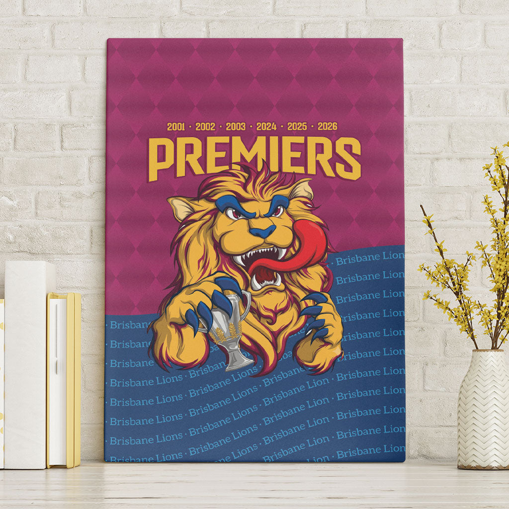 Brisbane Lions Back-to-Back Premiers Canvas Wall Art