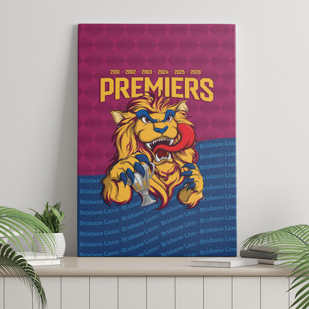 Brisbane Lions Back-to-Back Premiers Canvas Wall Art