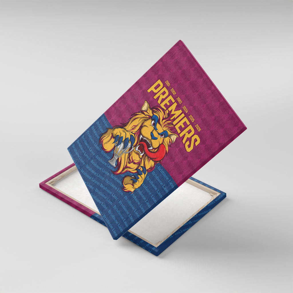 Brisbane Lions Back-to-Back Premiers Canvas Wall Art