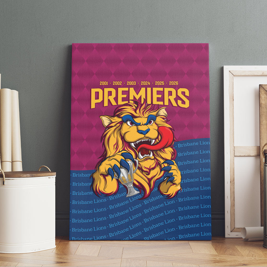Brisbane Lions Back-to-Back Premiers Canvas Wall Art