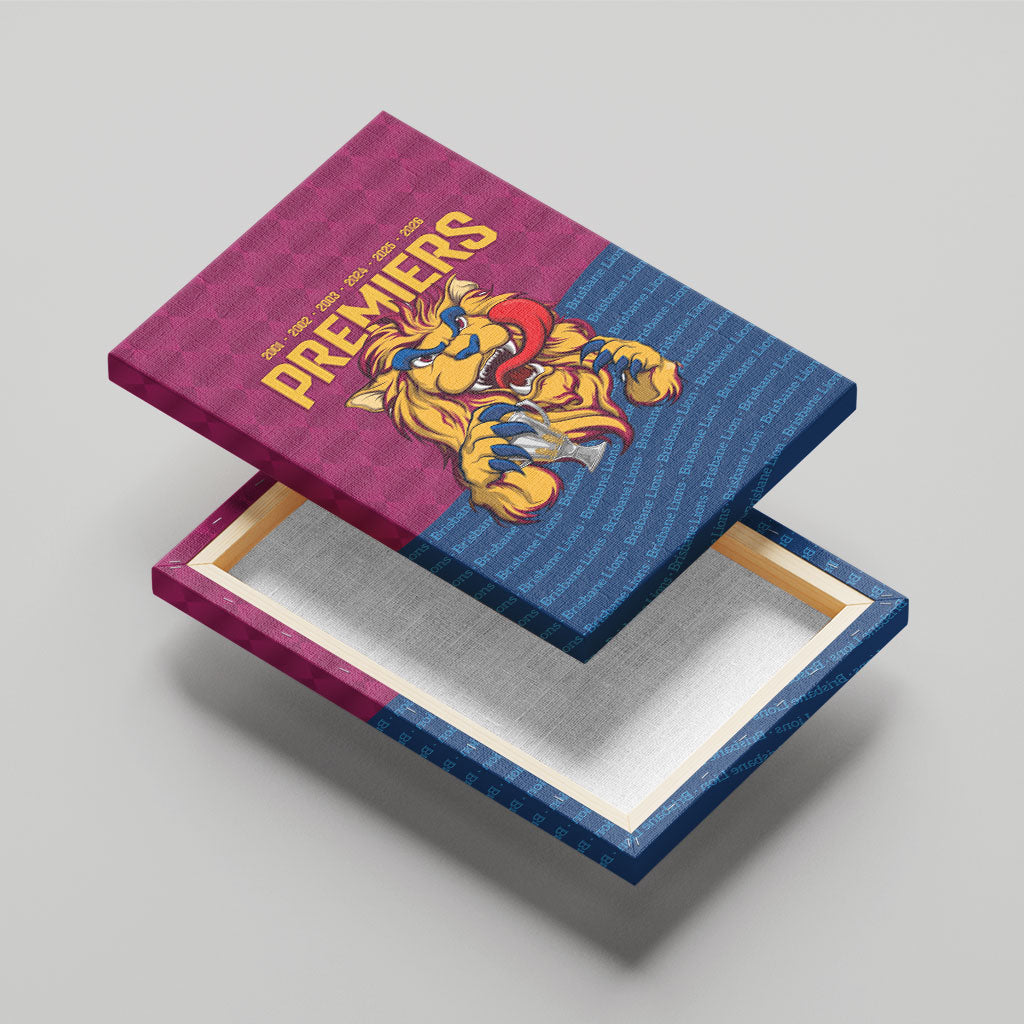 Brisbane Lions Back-to-Back Premiers Canvas Wall Art