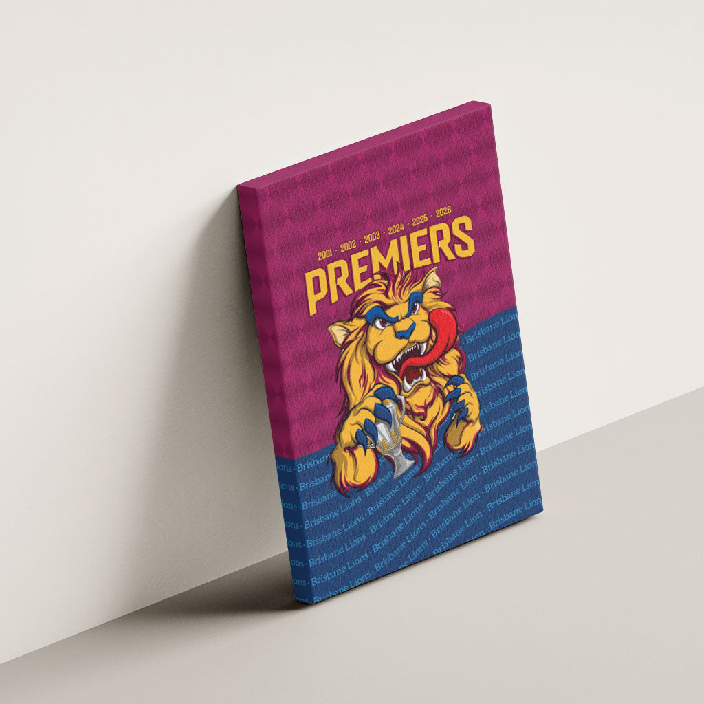 Brisbane Lions Back-to-Back Premiers Canvas Wall Art
