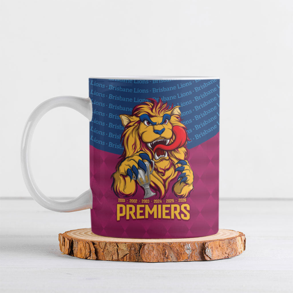 Brisbane Lions Back-to-Back Premiers Ceramic Mug