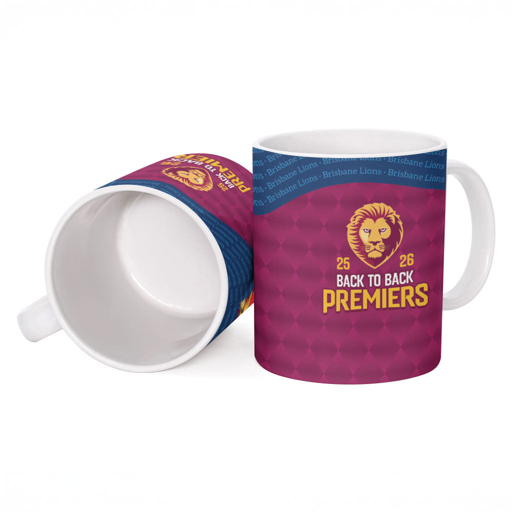 Brisbane Lions Back-to-Back Premiers Ceramic Mug