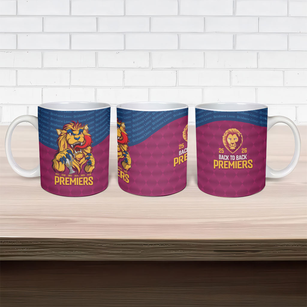 Brisbane Lions Back-to-Back Premiers Ceramic Mug