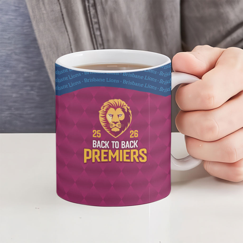 Brisbane Lions Back-to-Back Premiers Ceramic Mug