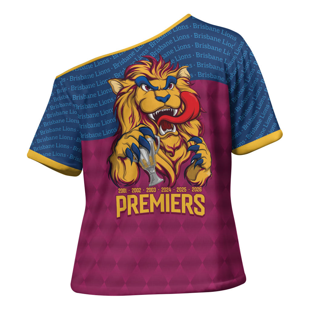 Brisbane Lions Back-to-Back Premiers Cross Shoulder Shirt