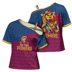 Brisbane Lions Back-to-Back Premiers Cross Shoulder Shirt
