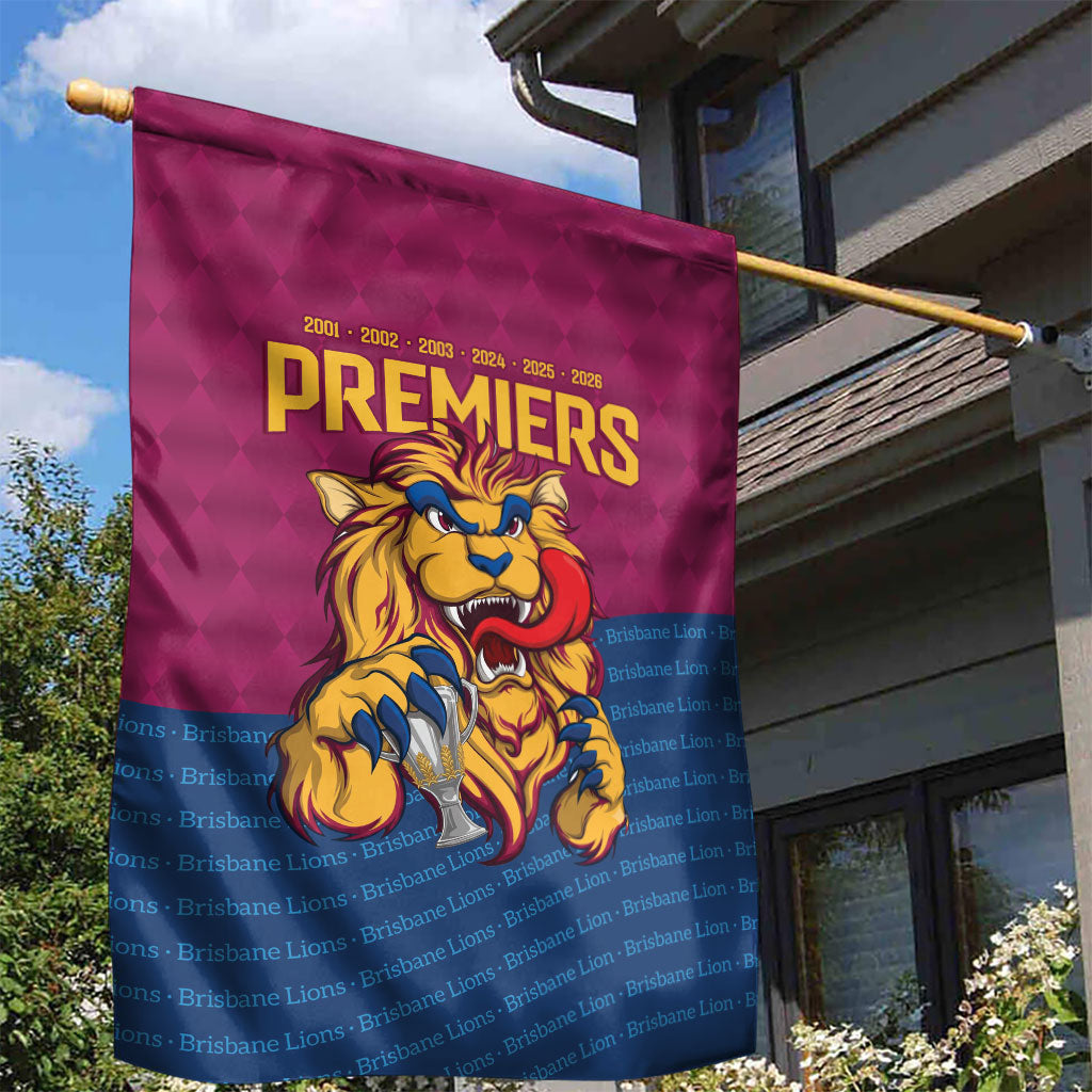 Brisbane Lions Back-to-Back Premiers Garden Flag
