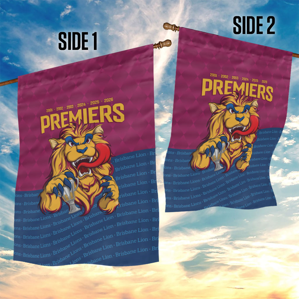 Brisbane Lions Back-to-Back Premiers Garden Flag