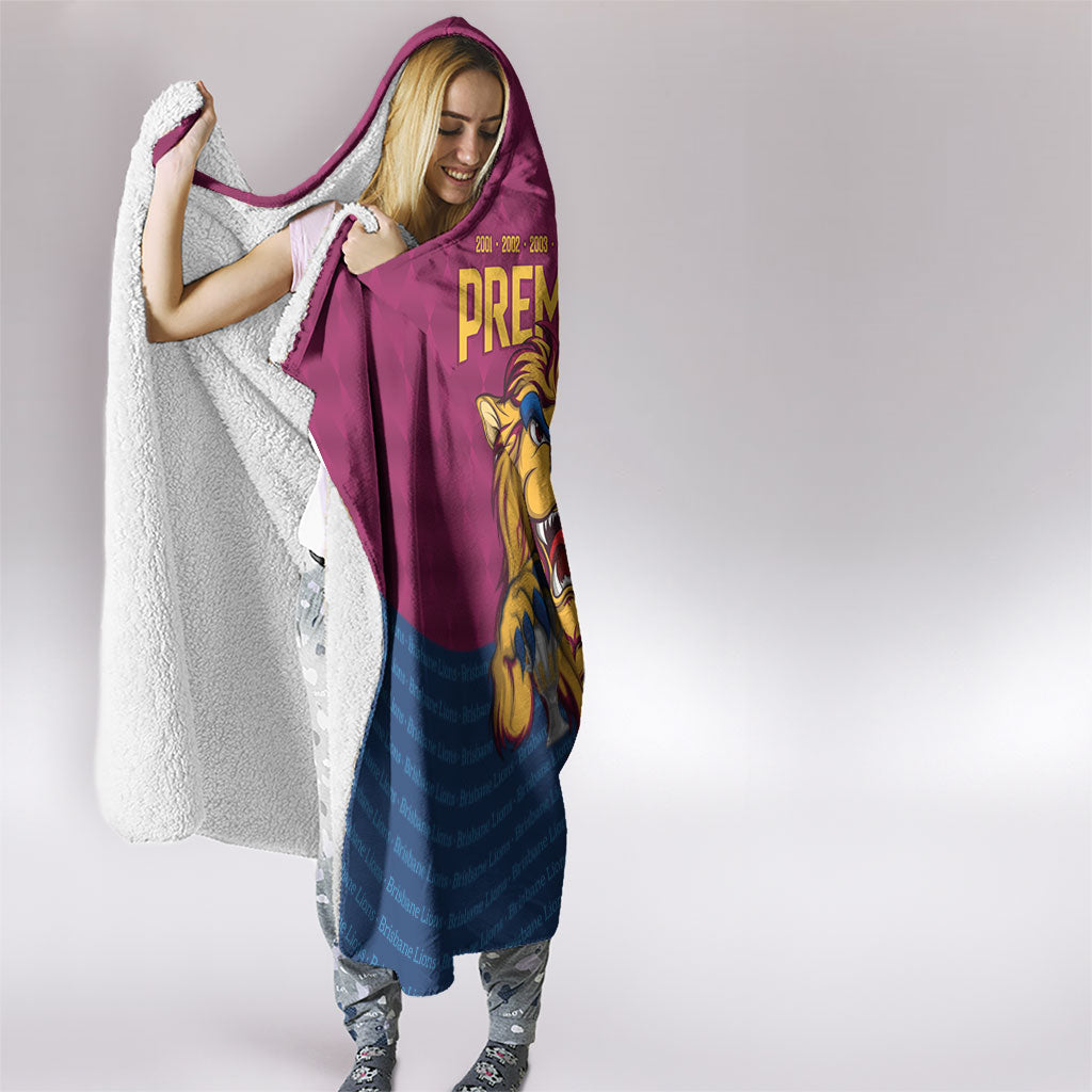 Brisbane Lions Back-to-Back Premiers Hooded Blanket