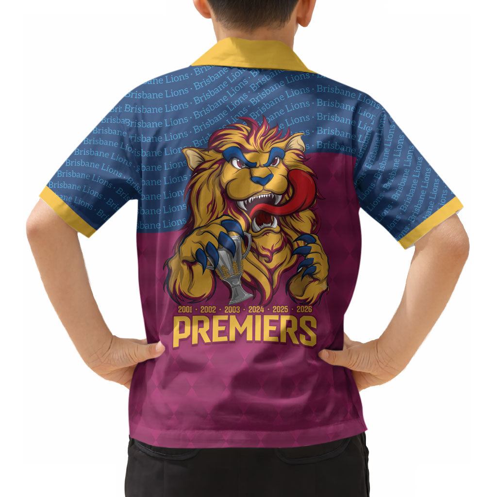 Brisbane Lions Back-to-Back Premiers Kid Hawaiian Shirt