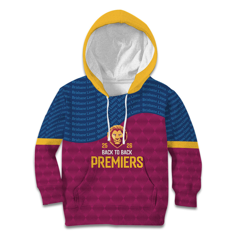 Brisbane Lions Back-to-Back Premiers Kid Hoodie