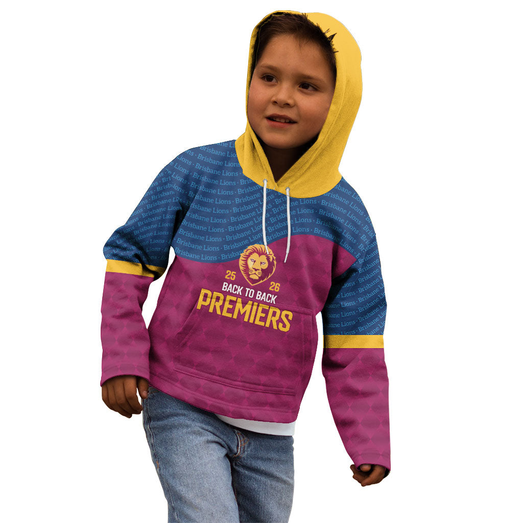 Brisbane Lions Back-to-Back Premiers Kid Hoodie