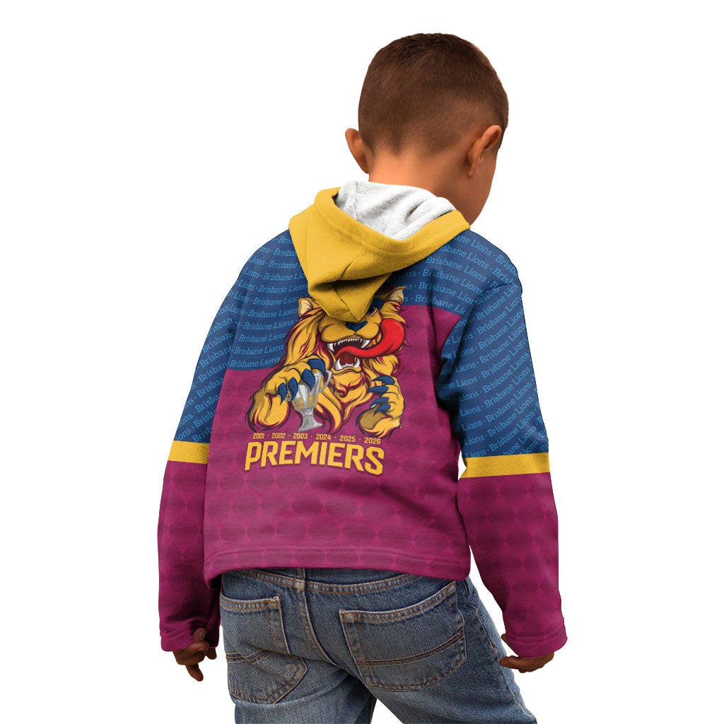 Brisbane Lions Back-to-Back Premiers Kid Hoodie
