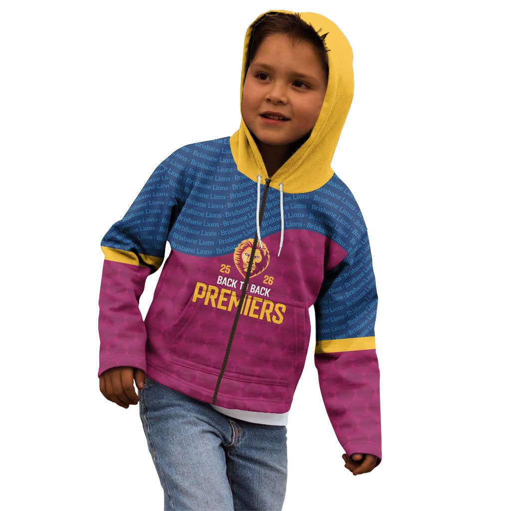 Brisbane Lions Back-to-Back Premiers Kid Hoodie